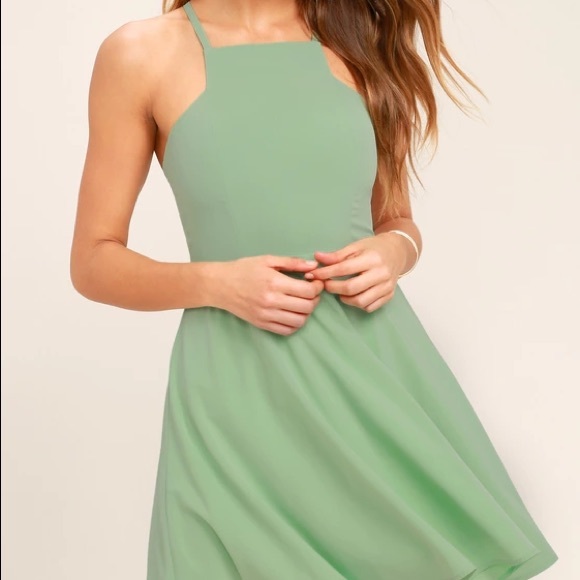 Mint Green Skater Dress - Picture 2 of 3